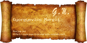 Gyorgyevics Margit névjegykártya